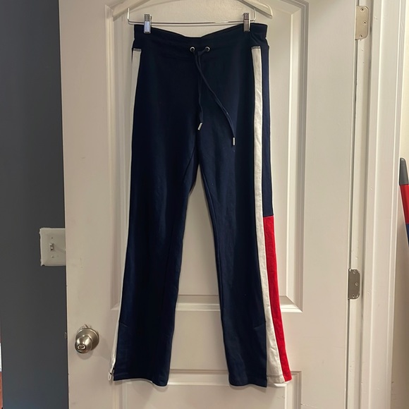 Tommy Hilfiger small petite navy with white &red drawstring joggers pants - Picture 1 of 4